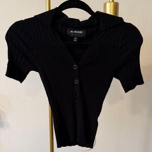 All The Ways Women's Black Button Down Shirt